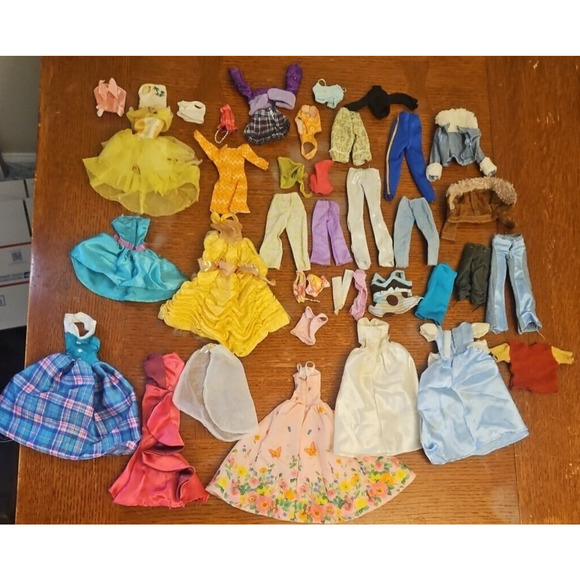 Vintage Lot of 40 Barbie Doll 12" Doll Clothing Dress Pants Shirts Swim 90s 00s - Picture 1 of 16